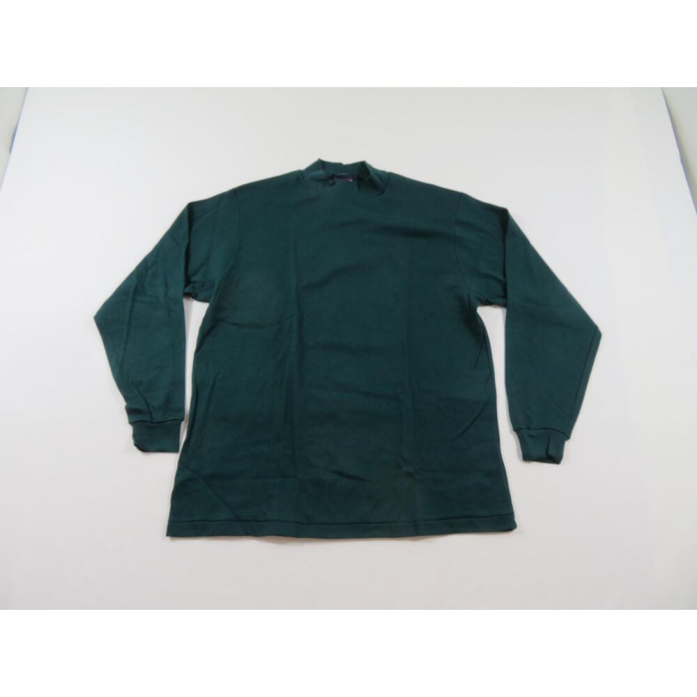 Roundtree and Yorke Mock Turtleneck Long Sleeve Green Shirt Sz L 1990s